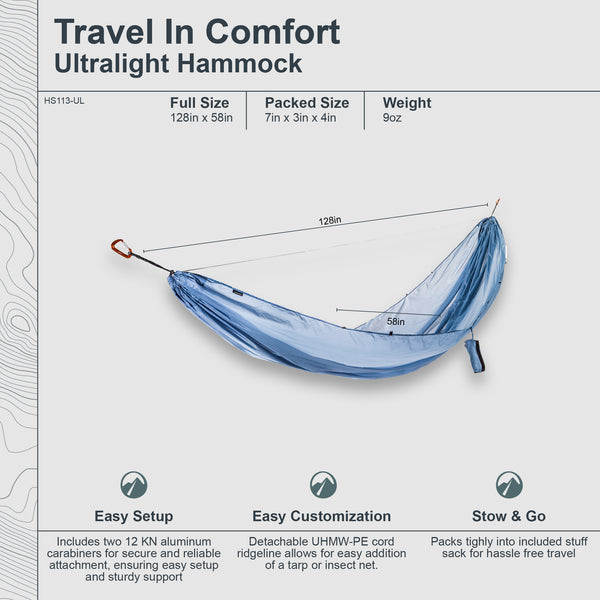 Travel Hammock Ultralight Single